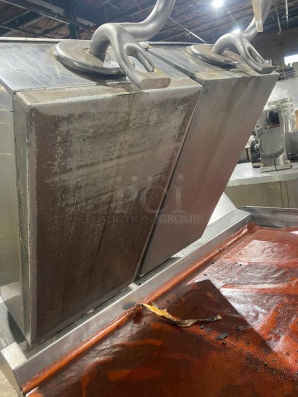 Taylor Commercial Stainless Steel 36" Flat Griddle, Model L813, Double Platen, 3-Lane, Dual-Sided, On Casters, SN: M4026283.