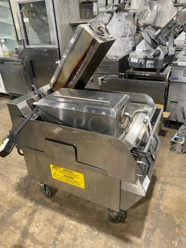 Taylor L819-22 stainless steel dual-sided griddle, 24", programmable controls, natural/propane gas & electric, on casters.