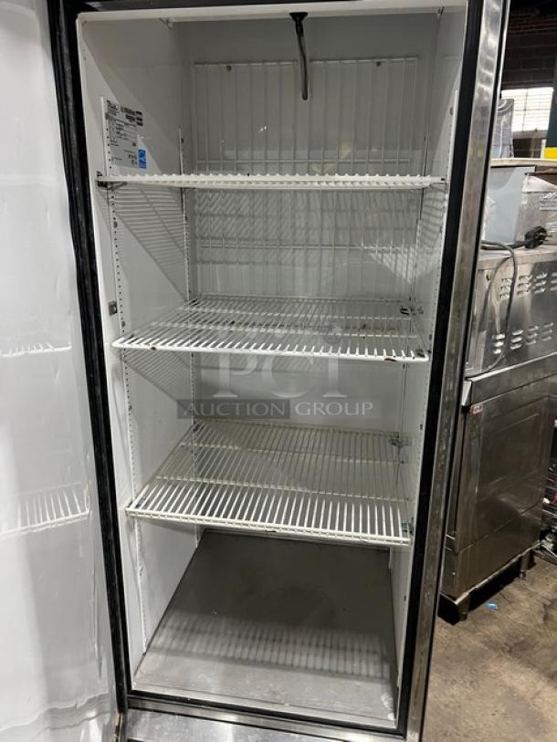 True T-23F Single Door Reach-In Freezer, stainless steel, Energy Star, poly-coated racks, on casters, Model: T-23F.