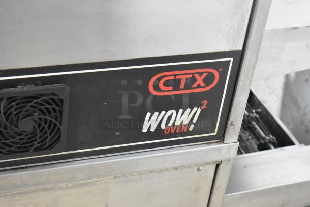 Middleby Marshall CTX DZ33I stainless steel commercial conveyor pizza oven, electric, on casters, 208V, 3/1 Phase.