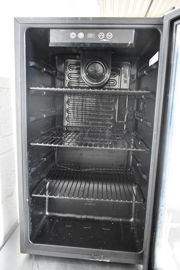 Homelabs HME030065N Mini Cooler Merchandiser, 115V, 1 Phase. Features multiple shelves, clean interior, digital controls.