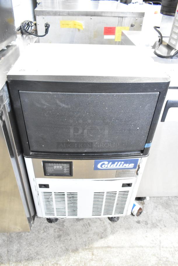 2024 Coldline ICE80-HA ice machine, undercounter, self-contained, 115V, 1 phase. Features Coldline logo, digital controls.
