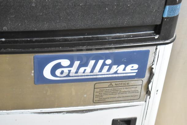 2024 Coldline ICE80-HA commercial ice machine, undercounter model, self-contained, 115V, 1 phase, visible Coldline logo.