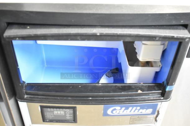 2024 Coldline ICE80-HA undercounter ice machine, 115V, self-contained, commercial use, visible control panel.