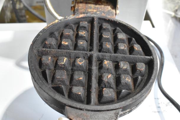 Sephra SEMANWB countertop waffle maker, 120 volts, 1 phase, showing signs of wear.