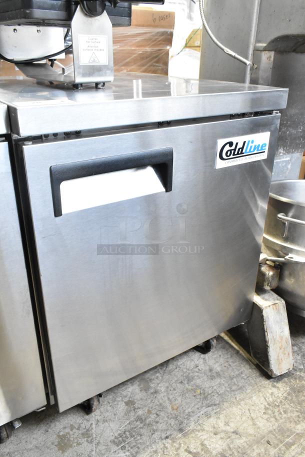 2024 Coldline UC-27R undercounter cooler, stainless steel, single door, on casters, 115V, 1 phase, excellent condition.
