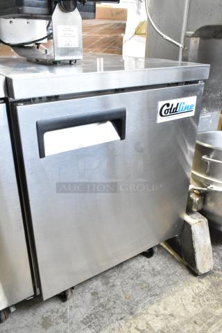 2024 Coldline UC-27R undercounter cooler, stainless steel, single door, on casters, 115V, 1 phase, excellent condition.