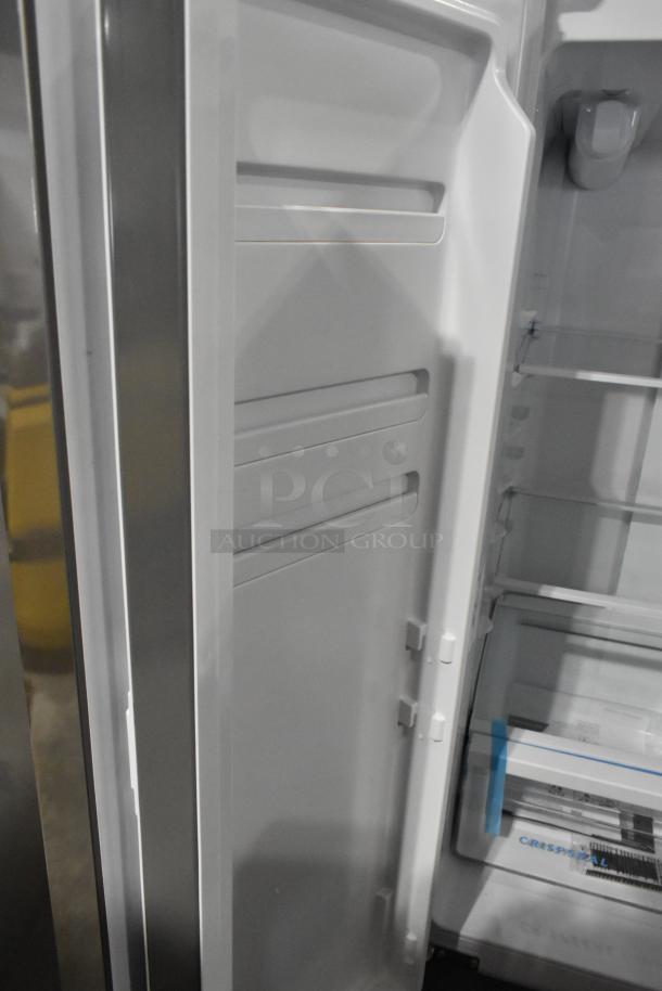 2025 Frigidaire FRFG1723AV04 French Door Cooler with Freezer, 115V, 1 Phase, open to show interior shelves and compartments.