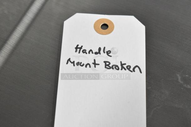 Frigidaire GRFS2853AFL French Door Cooler, brand new, scratch & dent, handle mount broken tag visible.