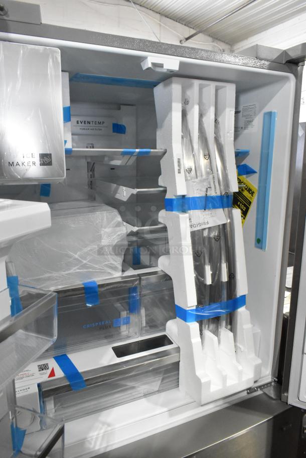 BRAND NEW Frigidaire GRFS2853AFL French Door Cooler with Freezer. Scratch and dent model. Includes ice maker and filters.