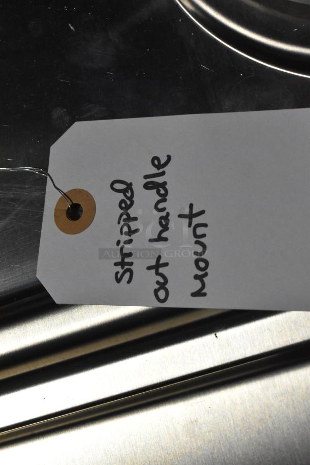 Brand new 2024 Frigidaire Gallery GRMS2773AF01 cooler with noted "stripped out handle mount" on tag. 115V, 1 phase.