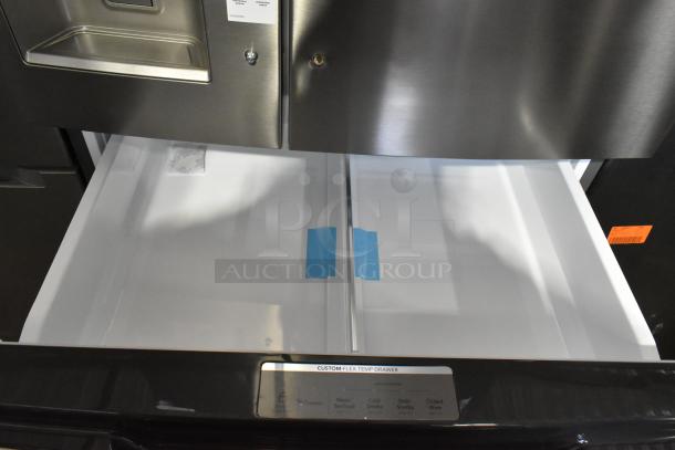 Brand new 2024 Frigidaire Gallery GRMS2773AF01 French door refrigerator, stainless steel, with Custom-Flex Temp Drawer.