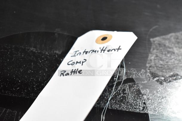 Frigidaire 2025 French Door Cooler, model FRFN2813AF4. Tag notes "Intermittent Comp Rattle." Brand new, scratch and dent.