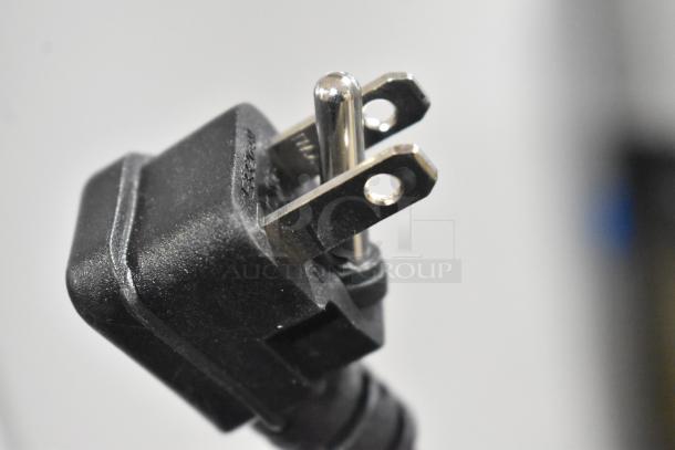 Close-up of a power plug for the Vissani MDCF9WH chest freezer.