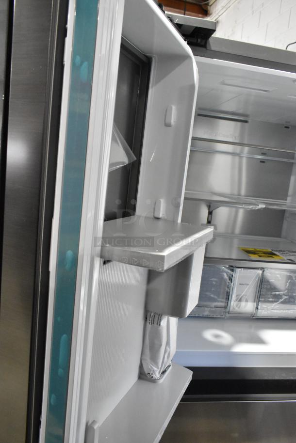 BRAND NEW 2025 Samsung RF29BB8600QL French Door Cooler, scratch and dent, 115V, sleek interior view.