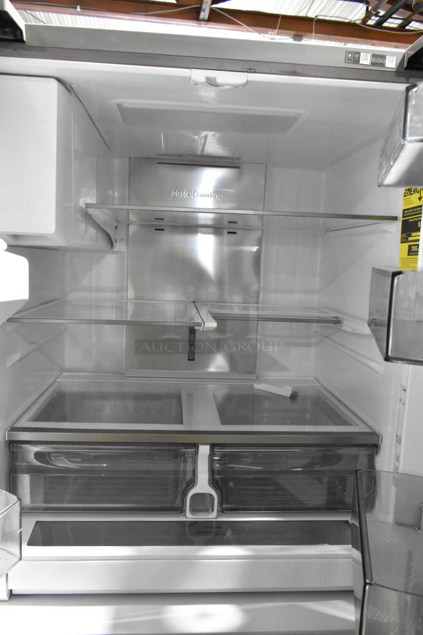 BRAND NEW 2023 Samsung RF32CG5400SR French Door Cooler, scratch and dent, with freezer drawer, ice/water dispenser.