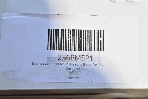 Estella Caffe 236PMSP1 Heating Block label with barcode, indicating model and compatibility details.