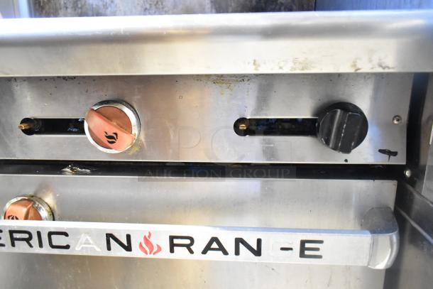 2016 American Range AR-6, 6 burner commercial gas range, visible control knobs, branded front panel, minor wear.