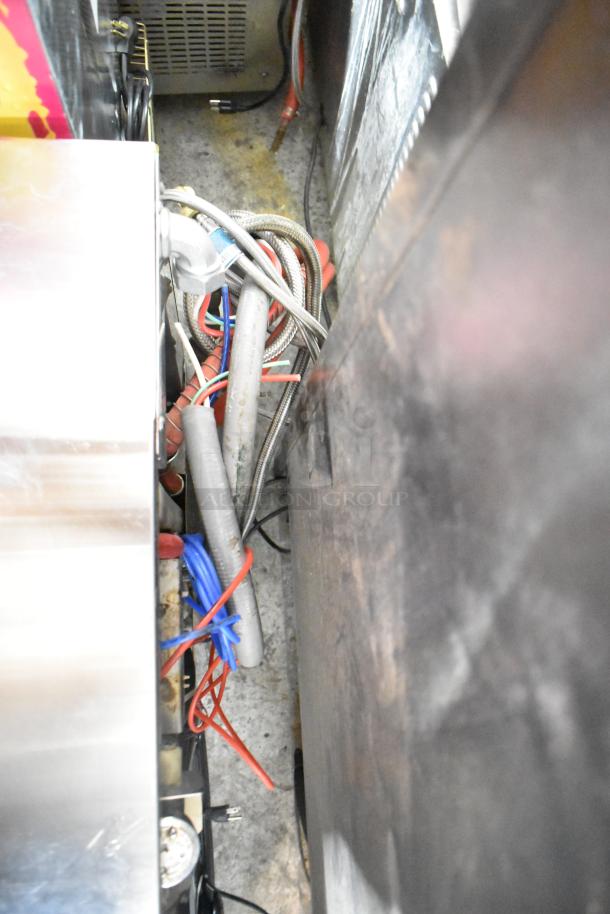 Hobart LXIH Commercial Undercounter Dishwasher, 120/208-240 Volts, 1 Phase. Visible wiring and cables, moderate wear.