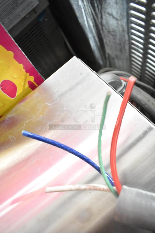 Hobart LXIH commercial undercounter dishwasher with exposed wiring. 120/208-240V, 1 phase. Stainless steel exterior.