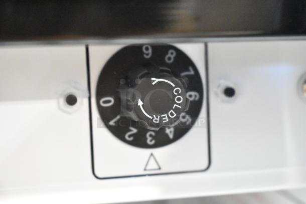 Close-up of a temperature control dial on the 2021 IDW G-12SI-N-3-3-4-B-5 cooler.