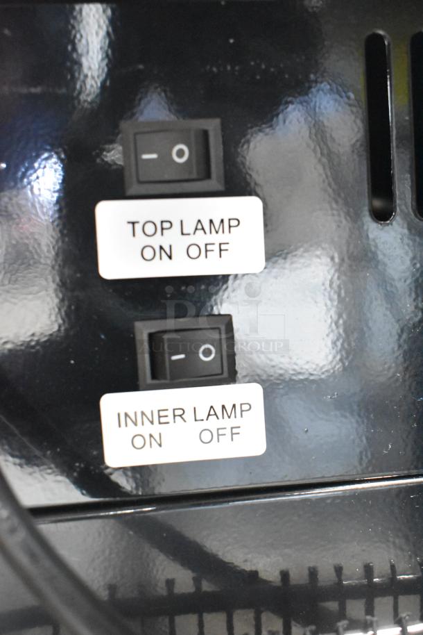 Atosa CTD-3ST mini cooler switch panel with lamp controls, labeled "Top Lamp On/Off" and "Inner Lamp On/Off".