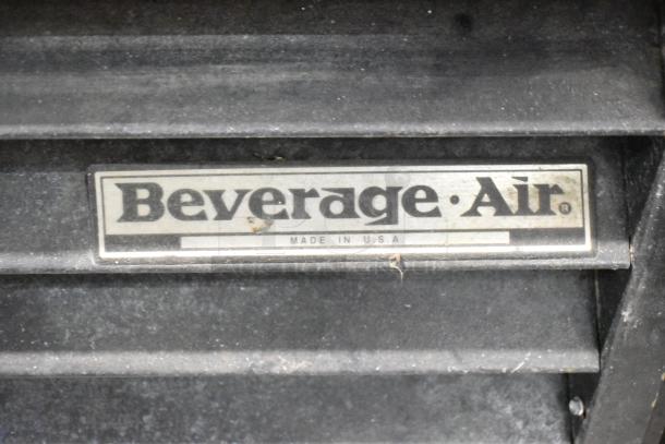 Beverage Air MT38 Commercial Cooler, 2-door, 115V, 1 Phase. Logo: "Beverage Air, Made in USA."