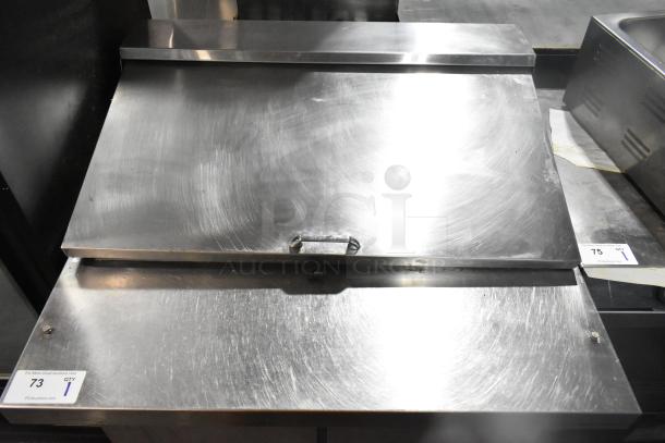 Continental DL36-15M prep table, stainless steel, mega top, on casters, 115V, 1 phase, item tag visible.