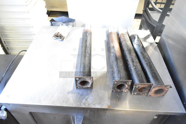 Southbend Commercial Gas Convection Oven; view-through and solid door; thermostatic controls; metal legs; shown with parts.