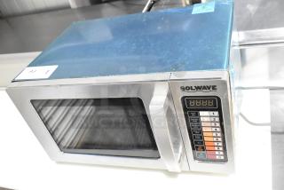 2021 Solwave 180MW1000SS commercial microwave oven, stainless steel, keypads visible, 120V, 1-phase. Good condition.
