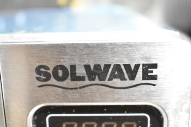 2021 Solwave 180MW1000SS commercial microwave oven, stainless steel, 120V, 1 phase, branded front panel.
