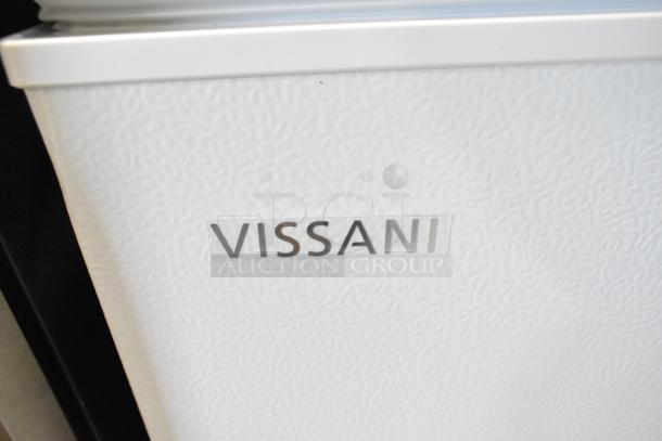 2025 Vissani HMCF7W5 Chest Freezer, 115 Volts, 1 Phase, new condition, with Vissani logo on white textured finish.
