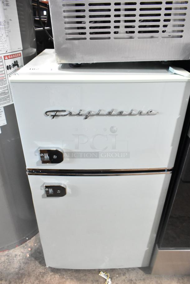 Brand new Frigidaire EFR840-MINT-6COM mini cooler with freezer. Minor scratches, 115V, 1 phase. Classic design, dual doors.