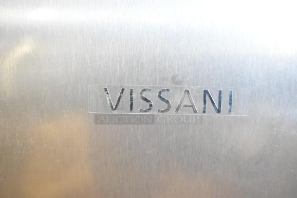 Vissani HVAR32SE Mini Cooler, stainless steel finish, 115 Volts, 1 Phase, showcasing Vissani logo.