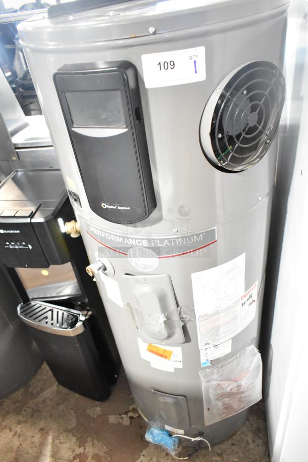 Rheem COC1I8V hot water heater, 208/240 volts, Performance Platinum series, in good condition with visible labels.