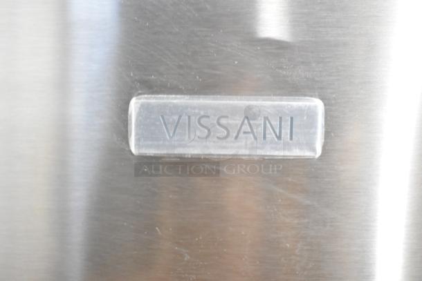 Brand new Vissani MDBF18SS cooler, scratch and dent. Stainless steel finish, visible Vissani logo. 115V, 1 Phase.