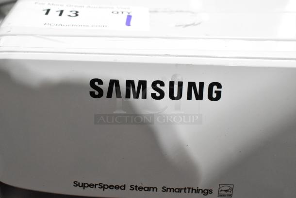 Brand new Samsung WF45B6300AW/US front load washer, scratch and dent condition. Features SuperSpeed Steam and SmartThings compatibility.