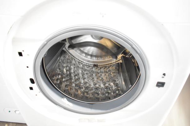 Brand new Samsung WF45B6300AW/US front load washer, scratch and dent condition, with a spacious stainless steel drum.