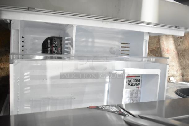 Brand new LG LRFXC2606S/00 French door fridge with drawer freezer, ice/water dispenser. Scratch and dent model, 115V, 1 phase.