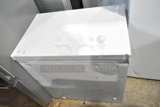Brand new, scratch and dent Vissani HMCF7W5 7.0 cu. ft. chest freezer. Manual defrost, 115V, 1 phase, visible dents.
