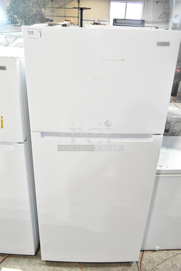 Brand new Vissani MDTF18WHR reach-in cooler with freezer, scratch and dent condition, 115 volts, 1 phase, 2024 model.