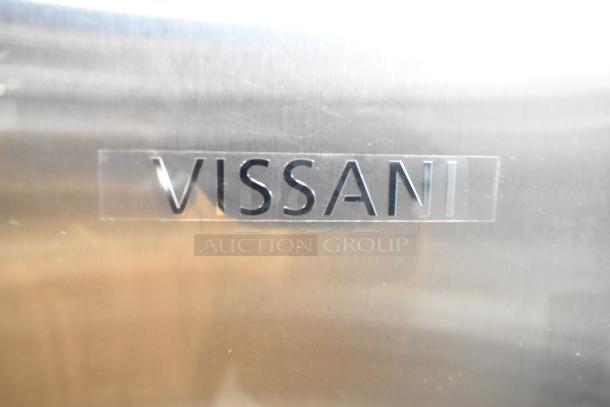 Brand new Vissani VSF11US2A16 convertible cooler/freezer, 115V, 1 phase, with minor scratches and dents. Visible brand label.