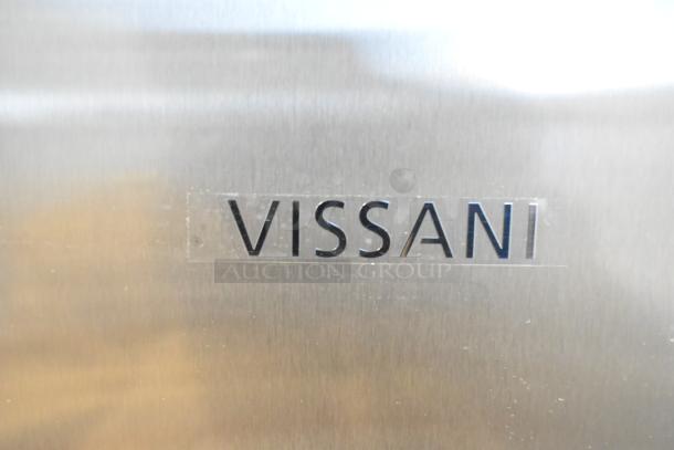 Vissani logo on a stainless steel surface. Model VSF11US2A16 Convertible Cooler/Freezer, 115 Volts, brand new with scratches/dents.
