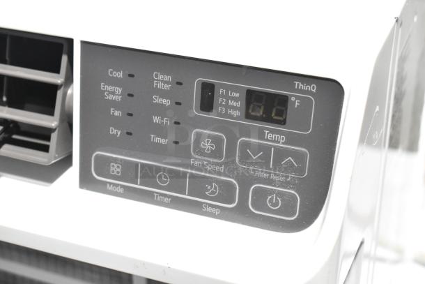 LG LW1022IVSM 10,000 BTU window air conditioner with digital control panel. Features Wi-Fi, sleep mode, and energy saver.