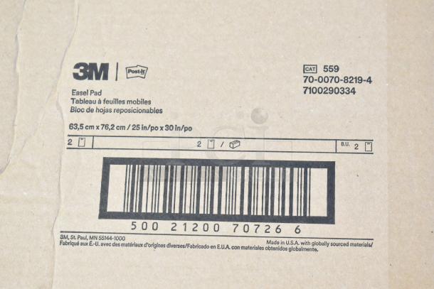 9 brand new 3M Easel Pad boxes, 25x30 inches, slight dent. Includes Pacon Railroad, Presentation, and Super Value Posters.