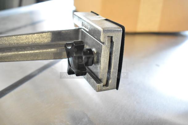 BRAND NEW SCRATCH AND DENT! Nemco 55200AN Vegetable Slicer, metal body, adjustable blade knob, minor cosmetic wear visible.