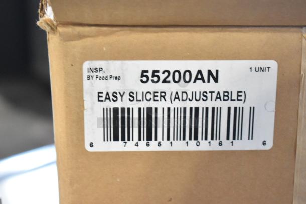 Brand new Nemco 55200AN Vegetable Slicer box, labeled as "Easy Slicer (Adjustable)" with barcode and inspection mark.