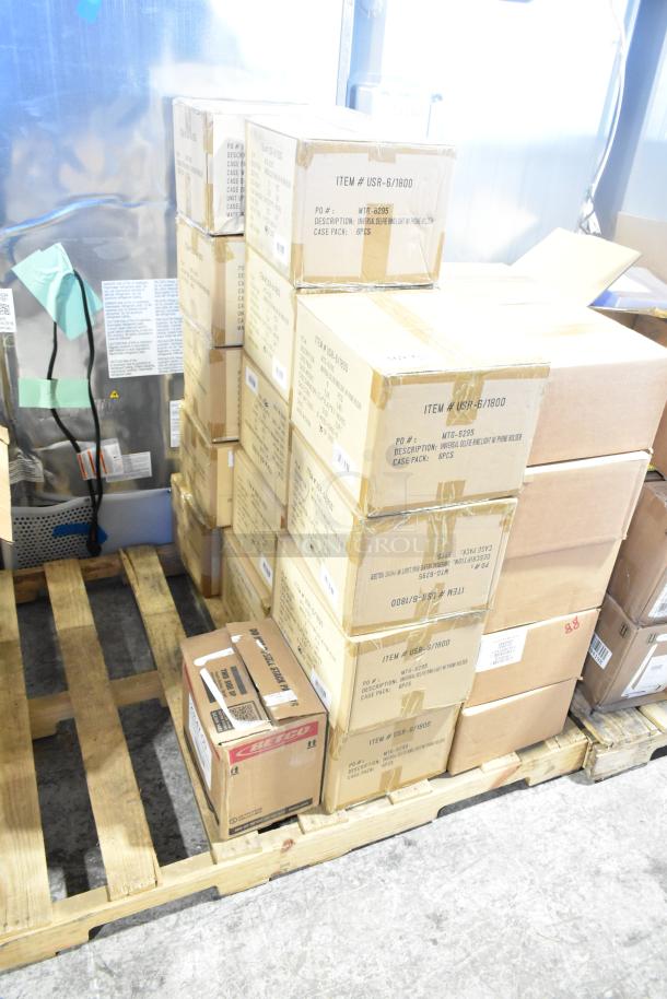 29 new items, including USR-6/1800 MTG-6295 selfie ring lights, Betco 23147-00 Ocean Breeze, boxed on pallets.