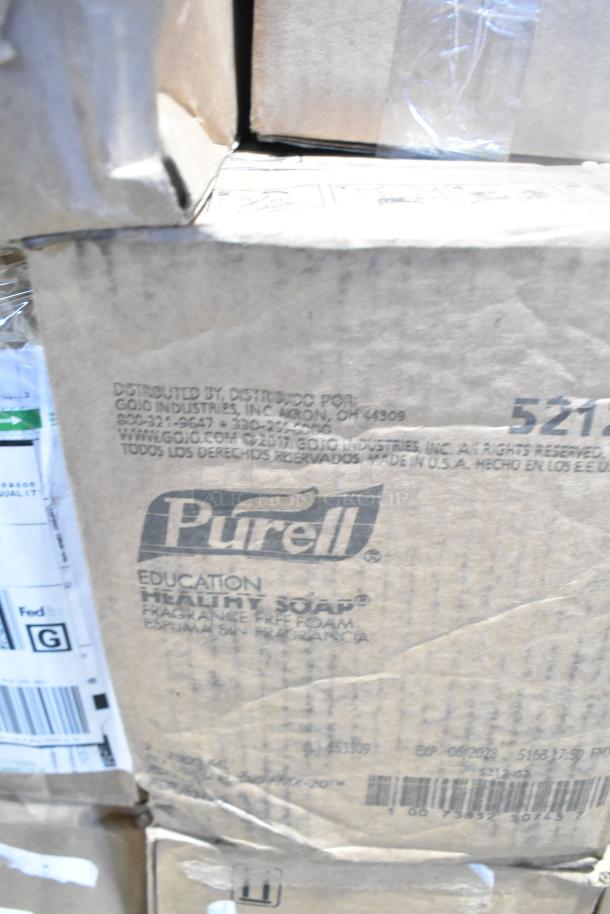 Box of Purell 5051-02 Hand Sanitizer in mixed lot. Visible barcode and distribution info. New scratch and dent condition.