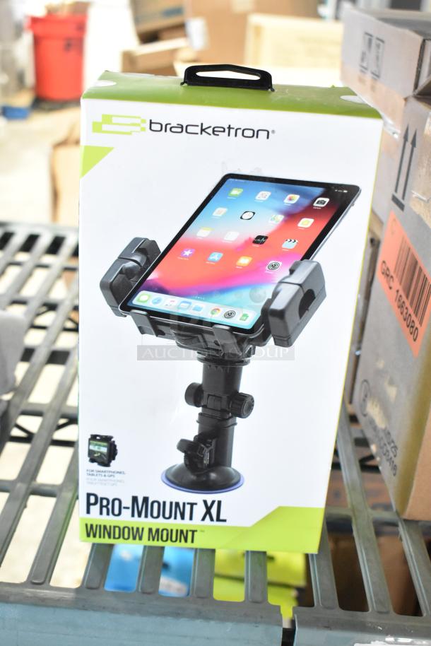 6 Bracketron Pro-Mount XL Window Mounts, brand new, scratch and dent condition in original packaging. Suitable for smartphones and tablets.
